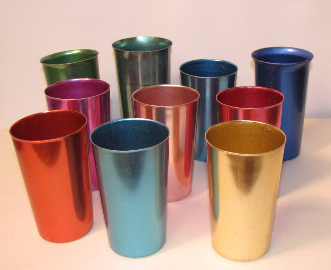old metal drinking glasses
