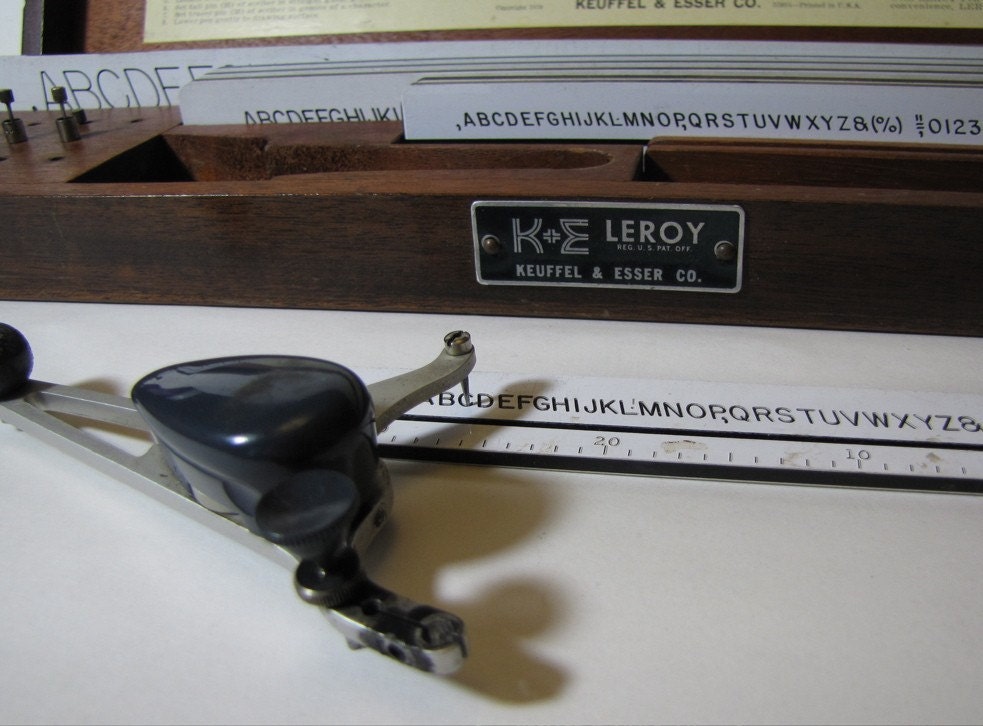 Vintage LEROY Lettering Set 1960s Keuffel and Esser 