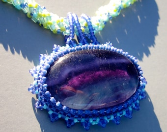 Atacama Fluorite Beaded Pendant