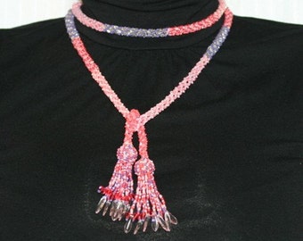 Natchez beaded lariat necklace