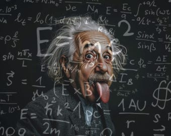Albert Einstein,Einstein Art,Scientist Portrait,Genius Art,Albert Einstein Tongue,Famous Scientists,Physics Artwork,Educational Art,