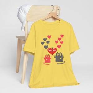 Cute Love Cats T-Shirt, Funny Cat Lovers Shirt, Valentine's Day Gift, Friendship Tee, Unique Pet Lover Apparel
