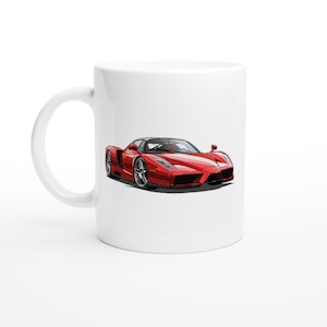 Red Ferrari Enzo Inspired Mug - Supercar Enthusiast Gift, Automotive Art, Luxury Car Decor, Exotic Car Mug, Gift for Him, Gift for Her