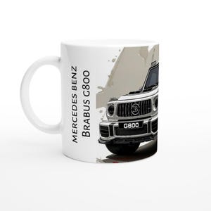 White Mercedes-Benz Brabus G800 Inspired Mug-Luxury SUV Enthusiast Gift,Automotive Art,Exotic Car Decor,Mug,Gift for Him,Gift for Her