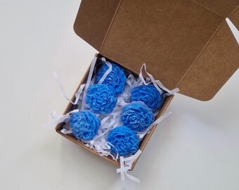 Highly Scented Fresh Linen Wax Melts Strong Wax Melts 100% Vegan Soy Wax Unique Wax Melts Handmade Blue Peony Flower Melts