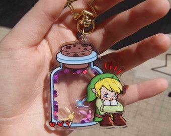 Keychain Shaker Link La legenda de Zelda Acrylic Fairy bottle Charm
