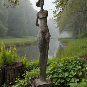 Statua in resina da giardino ed interni Donna in posa eretta