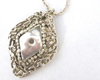 Precious Metal Clay Diamond Shaped Pendant - Etsy