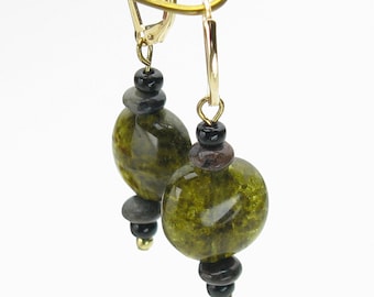 Dark Mossy Dangle Earrings