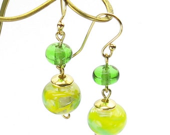 Golden Green Spring Dangles