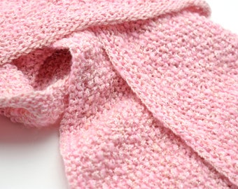 Cozy Handknitted Pink Awareness Scarf