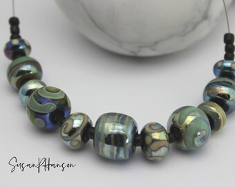 artisan lampwork and sterling silver bracelet HEART SONG
