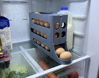 Gravity-Fed Egg Storage Dispenser | Space-Saving Fridge Organizer