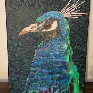 Nature&#39;s Beauty-original acrylic painting-A4 size-Peacock Painting