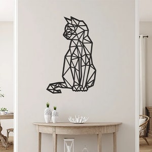 Chat découpé au laser CNC, fichiers sticker mural gravure sticker silhouette chat,  modèle numérique vecteur 1 ZIP - dxf, eps, pdf, png, SVG