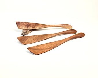 The "Flat Spat" - Handmade Australian Hardwood Spatula - Left or Right Hand Stirring Utensil