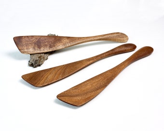 The Flat Spat - Left or Right Hand Stirring Utensil - Wood Spatula - Spurtle Alternative - Cookware Kitchen Cooking Utensils .