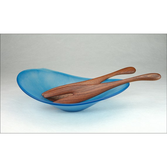 Large Salad Servers in Australian Hardwood - Serving Tongs Spoons - Minimal Wood Design - Left or Right Hand - Crafted by Someone Who Cooks featured image