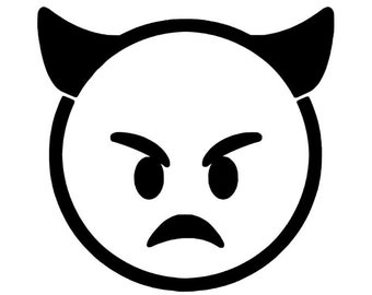 Angry Lil Devil Emoji, Custom Emojis, Kawaii Decals, Social Media Emojis, Emoticon Decal, Cute Emoticons, Laptop Sticker, Cell Phone Sticker