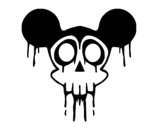 Sticker zombiemuis schedel, horrordecor, gepersonaliseerd