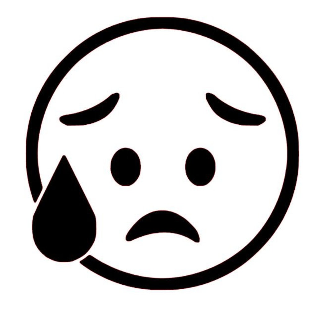 Disappointed Emoji Decal, Sad Face Sticker, Custom Emoticons, Laptop ...