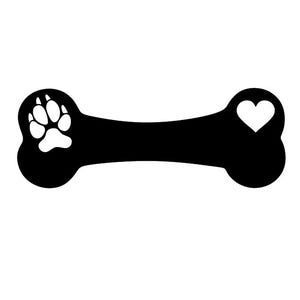 Customizable I Heart My Pet, Paw Print Bone Decal, Dog Breed Decals, Animal Rescue, Pet Mom or Dad, Puppy Paw Print Bone, Cat Stickers