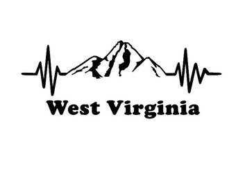 Cardiogramsticker West Virginia Mountain, Custom State Pride
