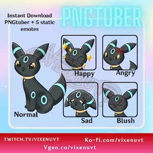 Shiny Umbreon PNGTuber Model | Vtuber Model | PNGTuber Twitch | Vtuber Assets | PNGTuber Premade | eevelution Vtuber | Twitch, YouTube etc.
