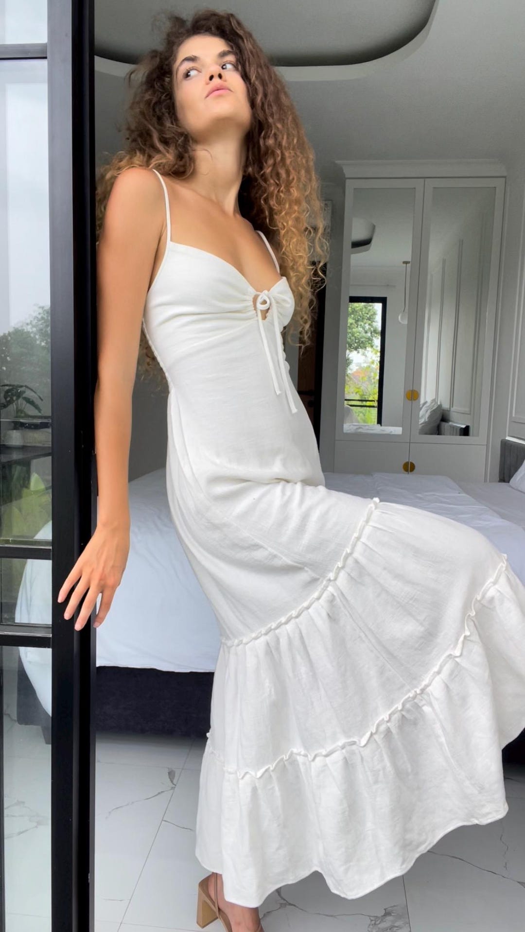 bodycon sweater dress Solid Color Ribbed Knit Midi Slit Color:RL17/23SS Black Puff Sleeve Midi bridesmaid dresses option set as picture