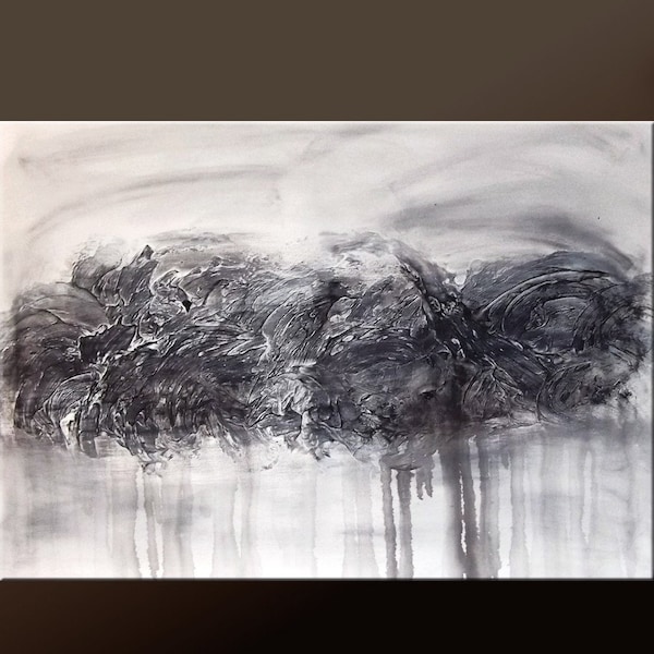 36x24 Paintings - Modern Contemporary Fine Art by Destiny Womack - Pallete Knife Textured - dWo - 36x24 - Lost Memories -ON SALE