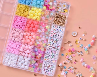 Bracelet Making Kit, DIY Girls Friendship Bead Making Kit, Kids Jewellery Craft Set for Age 5-12