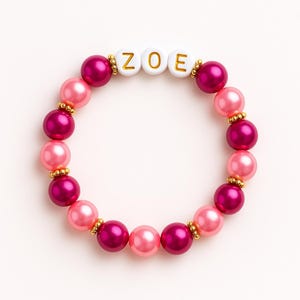 Pulsera para niña con nombre personalizado, pulsera para niños, joyería personalizada para bebés, pulsera de regalo para ella, pulseras de la amistad con cuentas