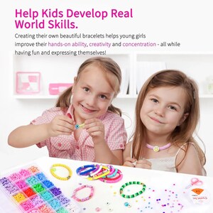 Jewellery craft kit for kids 6-12, featuring high-quality beads & charms. A fun arts & crafts activity for girls.