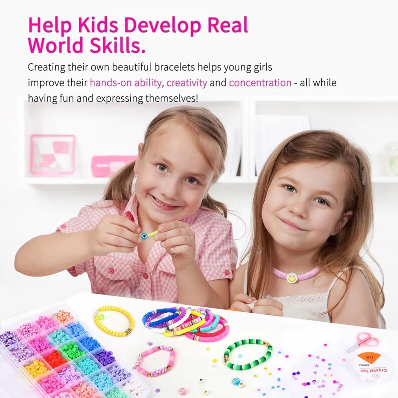 Jewellery craft kit for kids 6-12, featuring high-quality beads & charms. A fun arts & crafts activity for girls.
