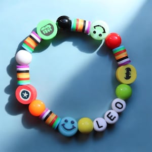 Personalized Charm Bead Bracelet for Boys, Kids Bracelet with Initial, Jewellery for Toddlers, Friendship Bracelet, Kids Gift Name Bracelet