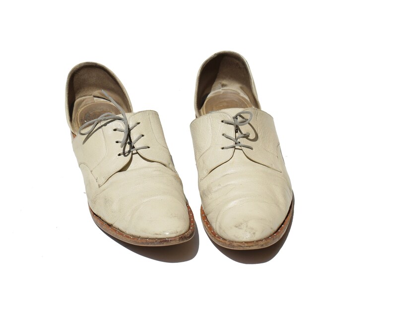 11 Vintage Men/'s Ivory Freda Salvador Lace-up Oxford Size