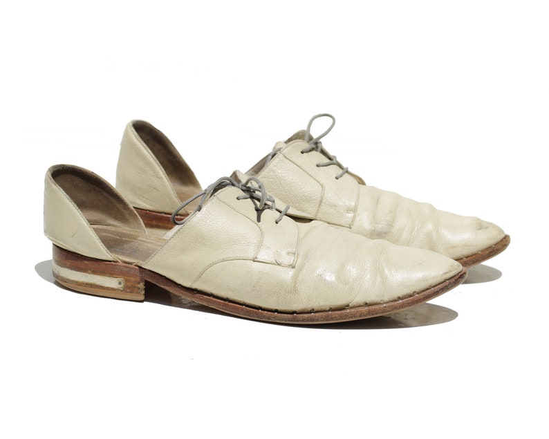 11 Vintage Men/'s Ivory Freda Salvador Lace-up Oxford Size