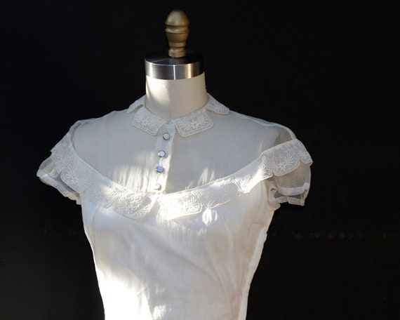 Vintage White Organza Dress