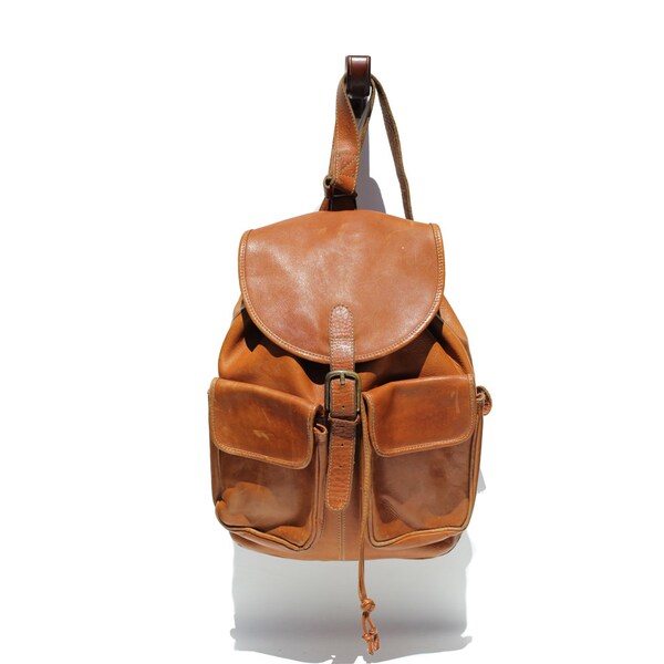 Ginger Spice Brown Leather Backpack Bag