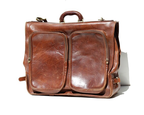 leather garment bag