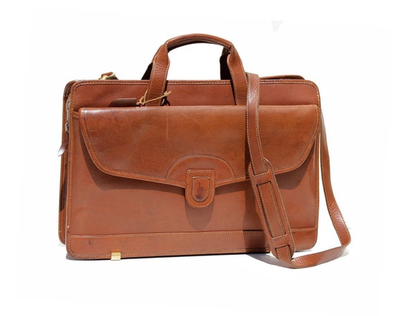 saddle leather briefcase