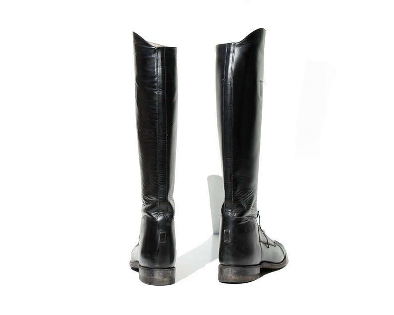 Vintage Women/'s Black Leather Horse Riding Boots size 7.5