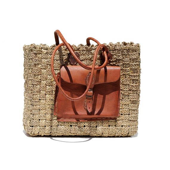 Straw Woven Leather Shoulder Hobo Bag (SW 190)