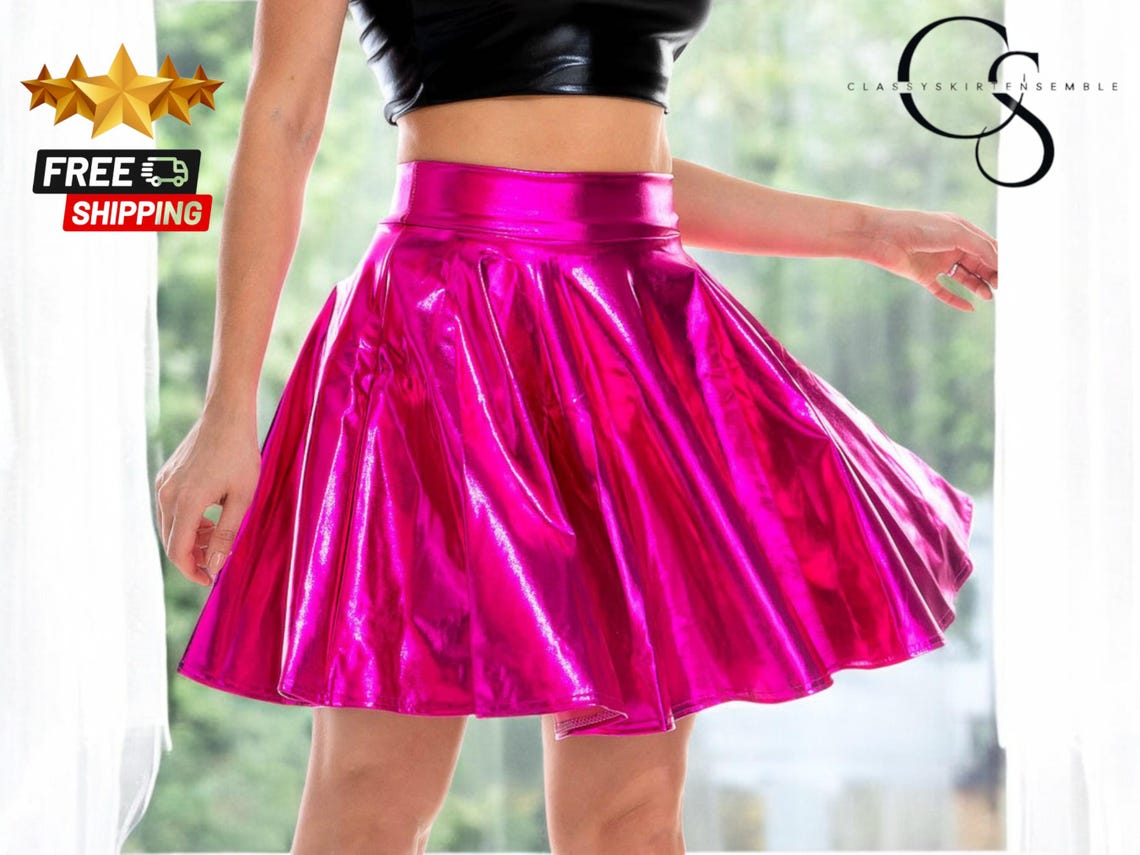 Structured Mini Skirt - High-Waisted Flared Skater | Casual & Evening