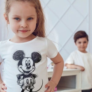 Toddler Mickey Mouse Sketch Disney T-Shirt, Kids Tee, Children&#39;s Apparel, Disney Vacation Shirt, Mickey Mouse Birthday Gift