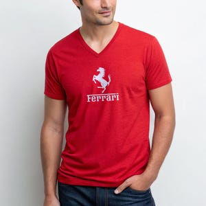 Ferrari V-Neck Tee: Unisex Car Enthusiast Shirt