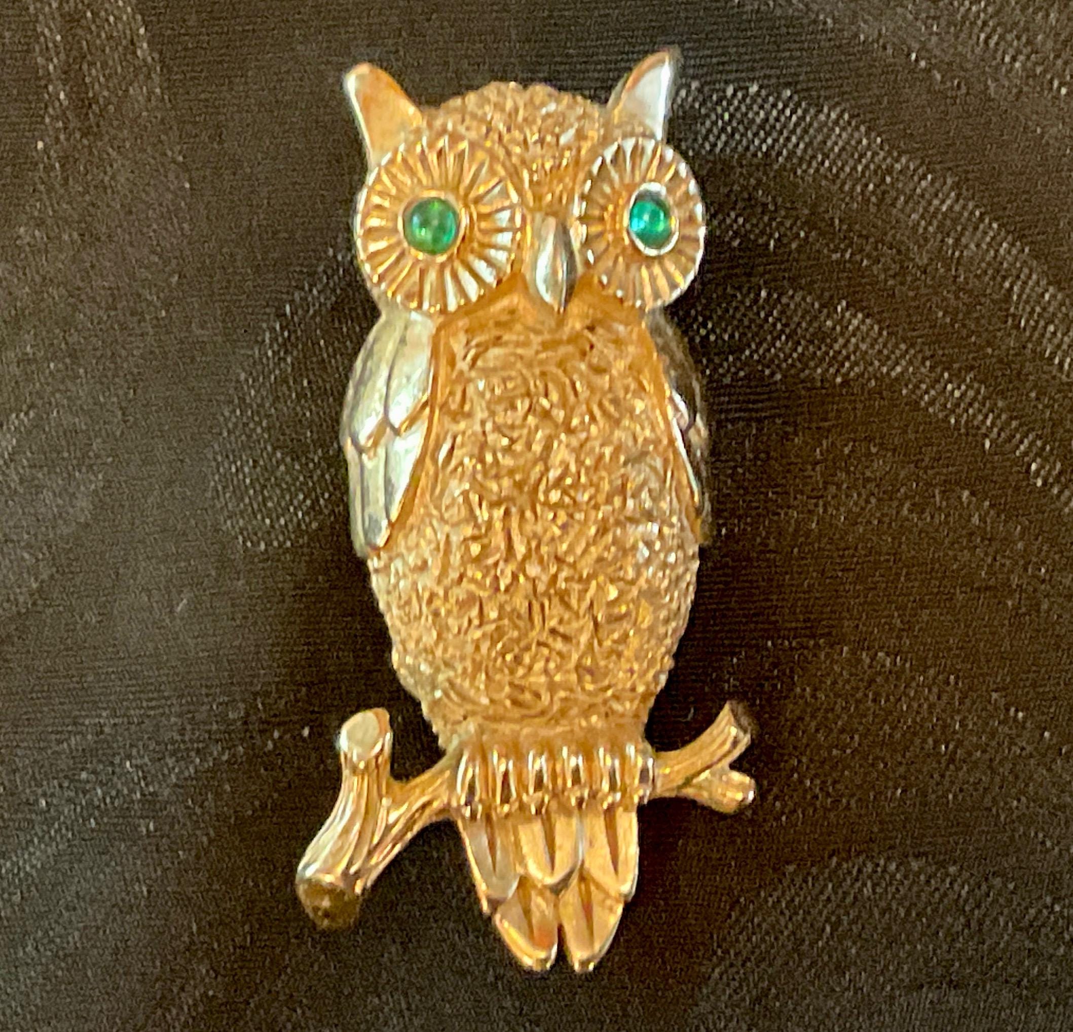 Trifari Owl Brooch - Etsy
