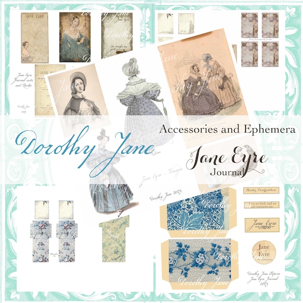 Jane Eyre Digital Papers, Accessories and Ephemera, Keepsake Journal, Jane Eyre,