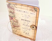 Travel Journal, Twist Tie Map Journal, Atlas Books and Notebooks Trip Jotter, Small Adventure Planner, Made to Order Wedding Party Favor