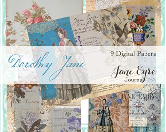 Jane Eyre Digital Papers, Keepsake Journal, Jane Eyre,